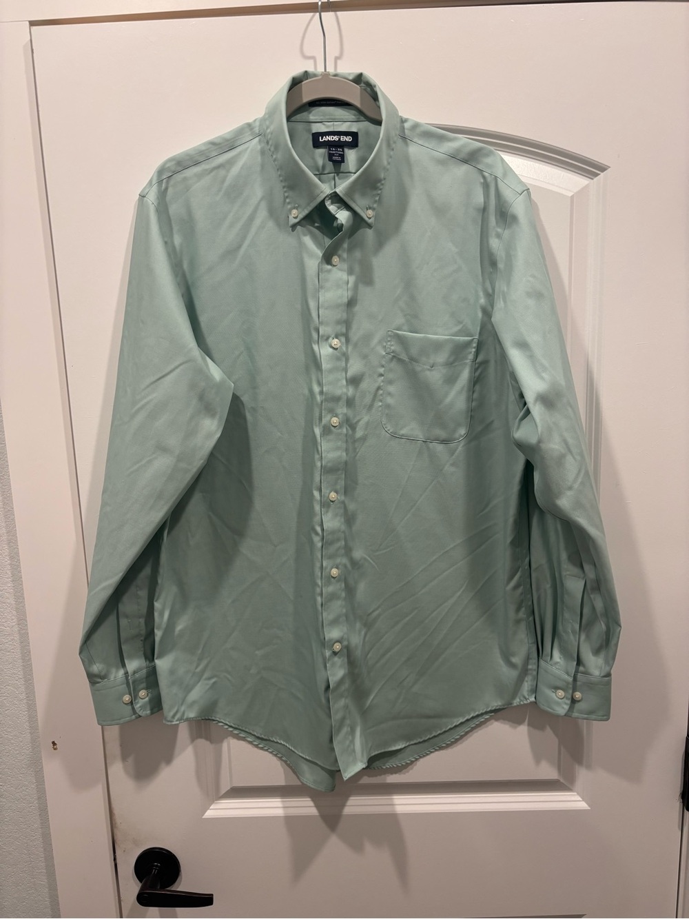 Lands' End Men's Light Mint Green Button-Down Shirt